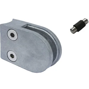 ECONOMY Glasklemmbeschlag Mod. 22 für Rundrohr 42,4 mm, rund 63 x 45 x 28mm,Zink