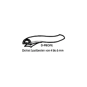 Dichtungsprofil selbstklebend, Typ D, Kunststoff braun, 1 Stück = 7,5 Meter