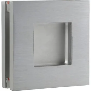 Schiebetürmuschelpaar 6405 für Glas, eckig, Glasstärke 8 - 10 mm,silber eloxiert