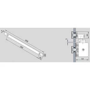 DORMAKABA Oberlichtbefestigung Gleitschiene TS 92, silber