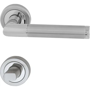 MARCHESI Drückergarnitur SPLIT - auf Rosette WC, verchromt/Edelstahl matt