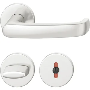 FSB Drückergarnitur 12 1045 ASL auf Rosette WC, Aluminium silber eloxiert