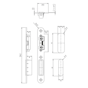KFV Lappenschließblech 8050 mit AT-Stück 115, 204 x 24 x 3mm, links, Edelstahl