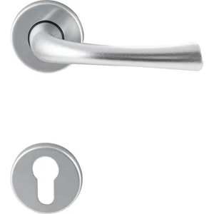 Drückergarnitur FLORENZ - auf Rosette PZ, 38 - 42, Aluminium silber eloxiert