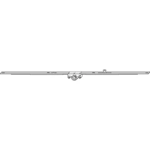 ROTO NT/NX DK-Getriebe mittig/variabel DM 15 mm L= 580 mm 1V Zapfen silber