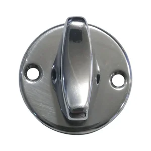 WC-Absteller WG AB6, Drehknopf in Rosette montiert, Aluminium poliert