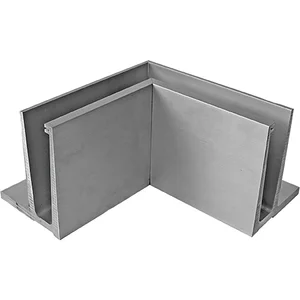ECONOMY Innenecke für Bodenprofil F-Form 0006, aufgesetzte Montage, silber