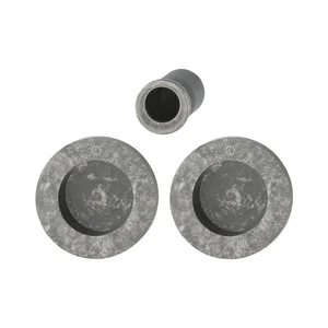 HOPPE Schiebetürmuschel Set M471, runde Rosette BL, Messing silber antik