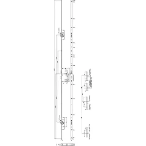 KFV MFV-Schloss BS 2600 f. niedrige Türen ÖNORM,DM 65,Stulp 20mm,silber verzinkt