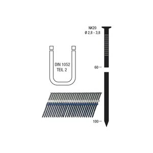 Nagelstreifen NK20 3,1 x 90 mm HBK blank geharzt Kunststoffgebunden 20 Grad