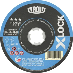 TYROLIT X-LOCK Trennscheibe Stahl/Inox gerade Premium*** 125 x 1.0 mm