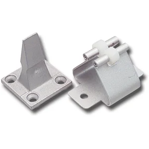 Türhalter 1064 mit Federhalter, Wandabstand 48 mm, Aluminium silber lackiert