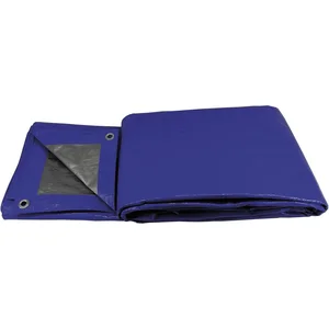 Industrie Schutzplane mit Ösen Farbe blau 180 Gramm 4 x 5 m