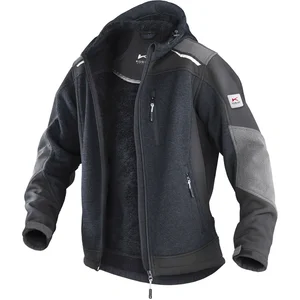 KÜBLER Strickjacke Form 1741 Innenplüsch dunkelgrau/schwarz L