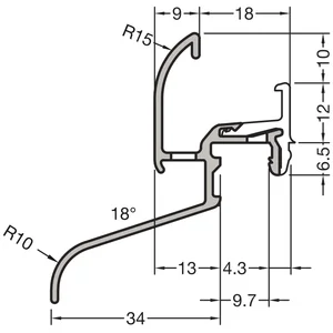 GUTMANN Rahmenregenschutzschiene Neckar 22/34 F-TXL, L=6000 mm, Alu hellbronze