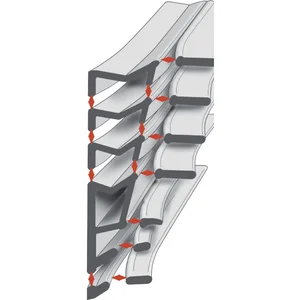 Dichtungsprofil/Renovierungs-Flügelfalzdichtung 6308 AC, 6,5 m, beige