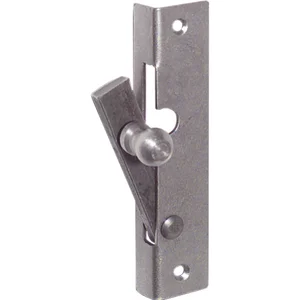 Fensterspreizel mit Messingknopf, links, 45 mm, Stahl blank