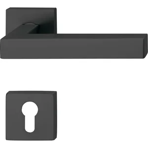 SOLIDO Drückergarnitur MALMÖ - auf Rosette PZ, 38 - 45, Edelstahl schwarz FH