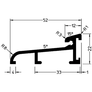 GUTMANN Türschwelle Weser 52 L=6000 mm auf Maß 52 x 22 mm Alu silber eloxiert