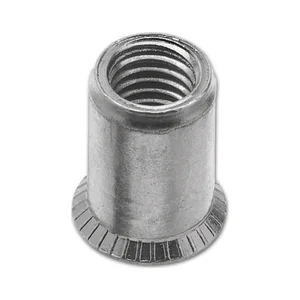 Blindnietmutter Senkkopf Unterkopfverzahnt Rundschaft offen M10x20.5 Stahl verz.