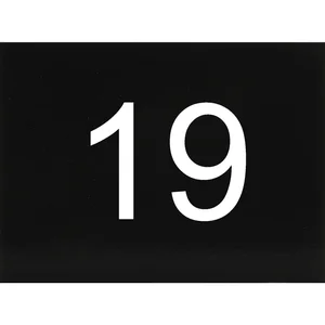 Nummernschild selbstklebend, 40 x 30 mm, Type19, Kunststoff schwarz glänzend