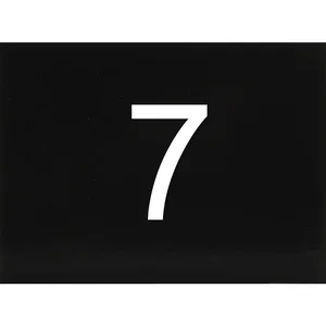 Nummernschild selbstklebend, 40 x 30 mm, Type 7, Kunststoff schwarz glänzend