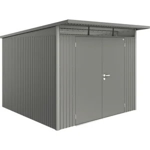 BIOHORT Gerätehaus AvantGarde A7 quarzgrau-metallic Doppeltür
