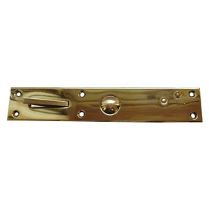 Tasterschnapper mit Messingtaster, Platte 192 x 35 mm, Messing poliert