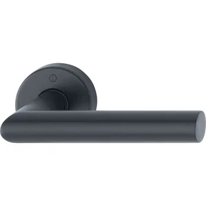 HOPPE Drückerhalbgarnitur AMSTERDAM rund, Vierkant 10/72 mm, Edelstahl schwarz