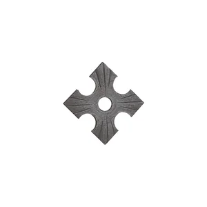 Zierrosette (Pfettenscheibe) 70x70x4mm, Bohr-ø 13 mm, Stahl schwarz pulverbesch.