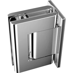 Pendeltürband Biloba 90° Glas-Wand,beidseitige Platte,Aluminium Edelstahl-Effekt
