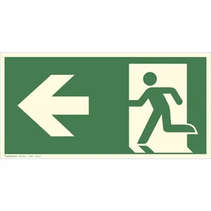 Fluchtwegschild Notausgang Symbol links 300 x 150 mm