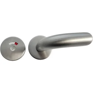Drückergarnitur GEOS mit WC-Garnitur barrierefrei, Grifflänge 140 mm, Edelstahl