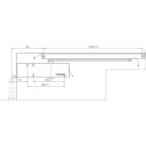 GEZE Türschließer TS 3000 V, 1-flg. Gleitschiene L, RAL 9016