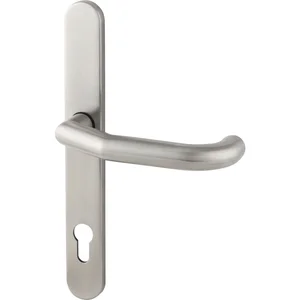BKS Drückerlochteil gekröpft, mit Langschild PZ 92 mm, für außen,Edelstahl
