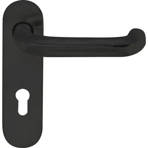 BKS Drückerlochteil B 72110 mit Kurzschild PZ 72 mm, für außen rund, schwarz