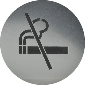 Hinweisschild RAUCHEN VERBOTEN, Durchmesser 60 mm, Kunststoff Edelstahl-Effekt