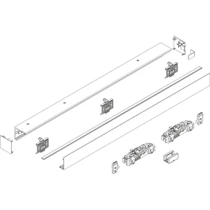 DORMA-GLAS Muto 80 Beschlagset Glas Deckenmontage L=2880 mm silber