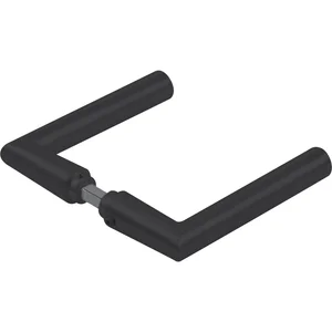DORMA-Glas Drückerpaar 52.330, L-Form, 8 mm, schwarz matt RAL 9005