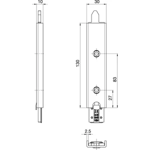 GU Anschlusseinheit zu Falzhebelgetriebe,Secury Automatic 130mm,RE,oben/unten