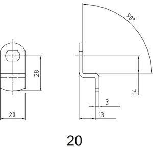 ASSA ABLOY Sperrnase für Elektronisches Schrankschloss Sense+PIN,Nr.20,gekröpft