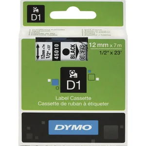 Dymo-Kassetten Beschriftungsband D1 schwarz/transparent Breite 12 mm Länge 7 m