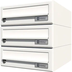 JU Hausbrieffachanlage 3-teilig, 300 x 330 x 380 mm, Stahl weiß RAL 9016