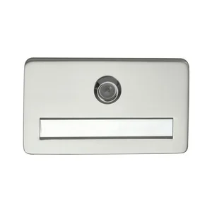 FH Namensschild mit Türgucker, 120x70x6, Linse 170°, TS 24-42, silber eloxiert