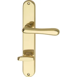 MARCHESI FH Drückergarnitur ELEGANT 22 - auf Schild WC 90, Messing poliert