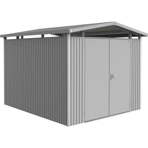 BIOHORT Gerätehaus Panorama P5 silber-metallic 2-türig