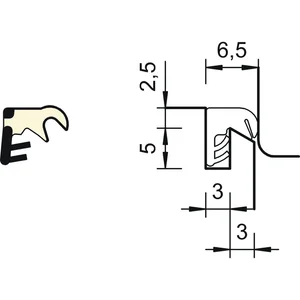 Überschlagdichtung SP 33b, Kunststoff graphitgrau
