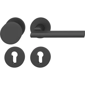 FSB Wechselgarnitur 12 1035 ASL auf Rosette PZ, Knopf fest, schwarz matt