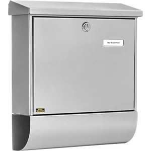 BURG Briefkasten VARIO-SET - mit Zeitungsbox, Stahl verzinkt silberfärbig