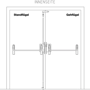 BKS Fluchttürschloss-Set 2 flg. Funktion B/EN 1125, links, DM 65, Alu